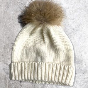 RUDSAK Pom Pom Touque Hat Cream